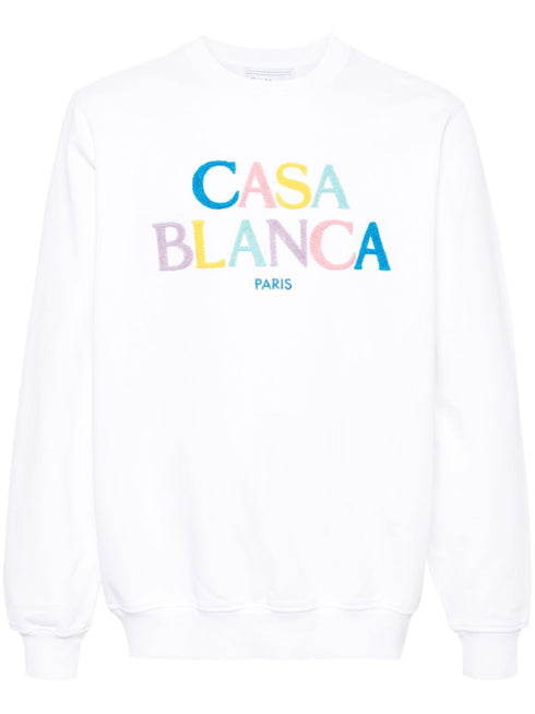 Stacked logo-embroidered sweatshirt