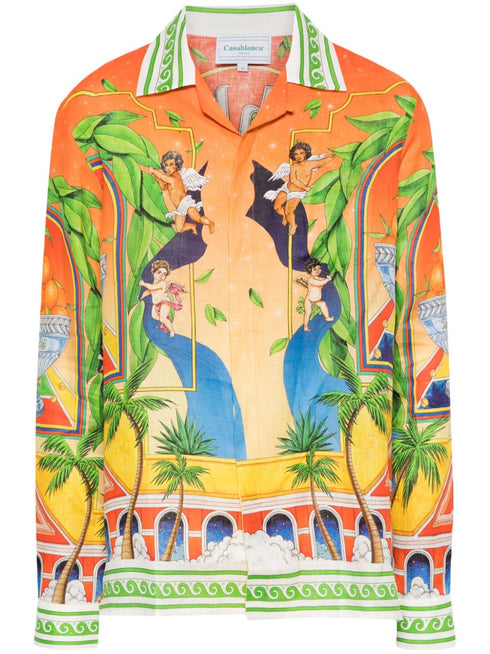 Trophy Orange linen shirt