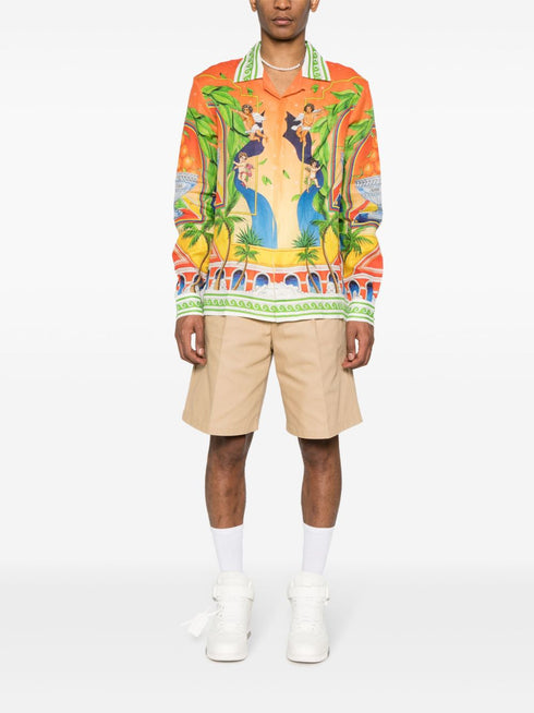 Trophy Orange linen shirt