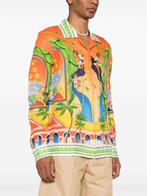 Trophy Orange linen shirt