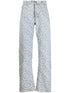 monogram-print straight-leg jeans