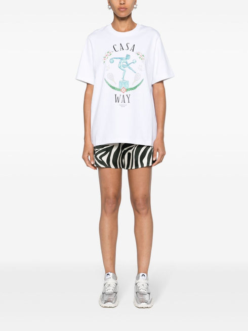 Statue En Marbre-print cotton T-shirt