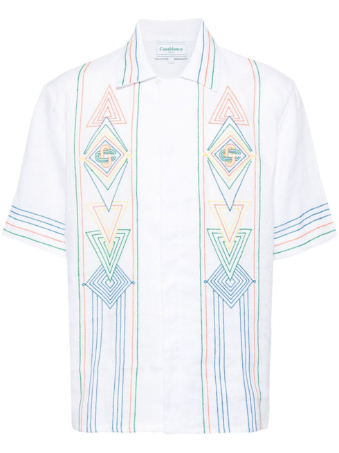 embroidered short-sleeve shirt