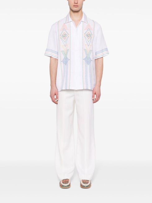 embroidered short-sleeve shirt