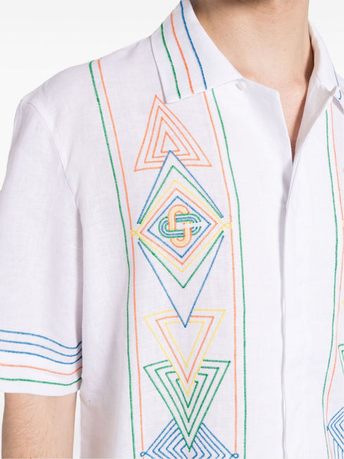 embroidered short-sleeve shirt