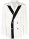 contrast-lapel double-breasted blazer