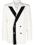 contrast-lapel double-breasted blazer