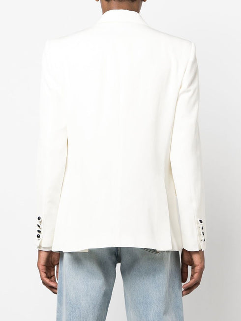 contrast-lapel double-breasted blazer