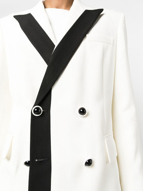 contrast-lapel double-breasted blazer