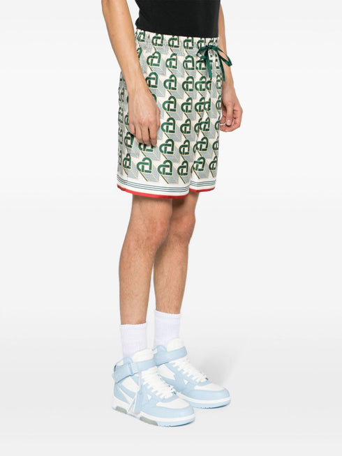 Heart Monogram silk shorts
