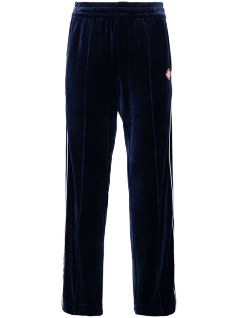 Heart Monogram velvet track pants