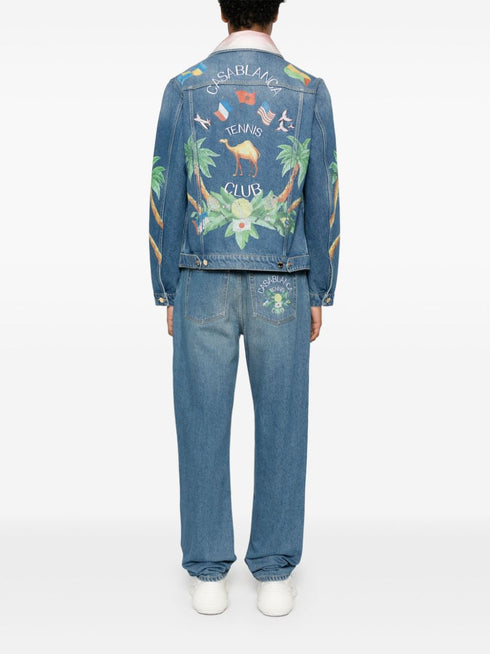 Jeansy Tennis Club ze zwężaną nogawką