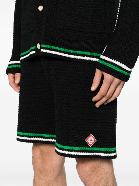 logo-patch crochet tennis shorts