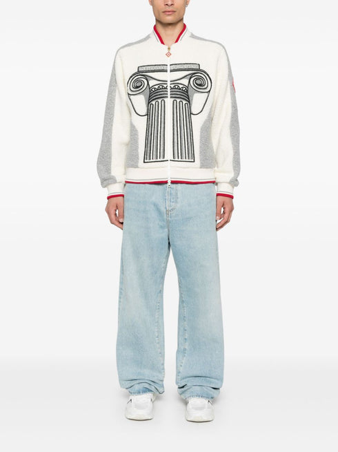 embroidered terry jacket