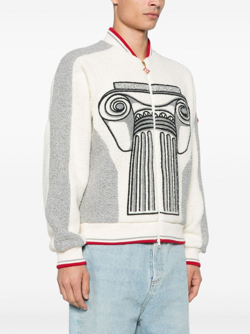 embroidered terry jacket