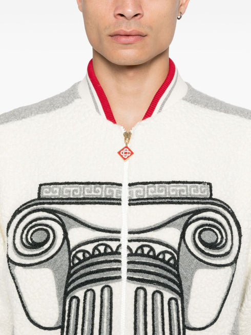 embroidered terry jacket