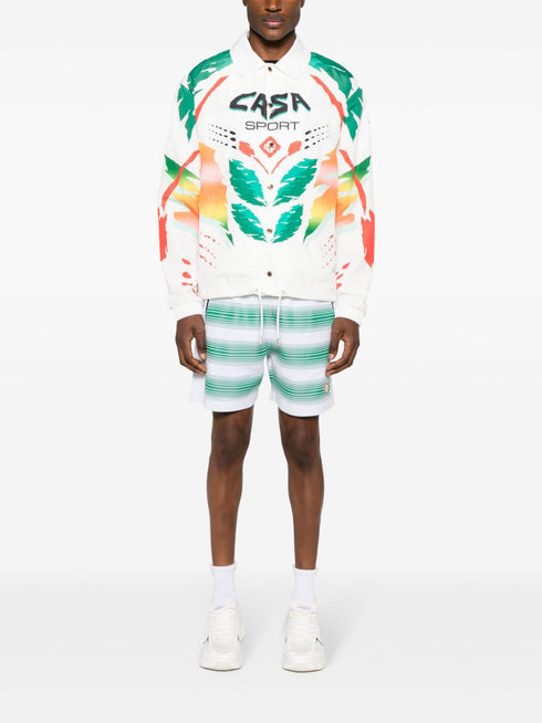 KURTKA MĘSKA Z NADRUKIEM NYLONOWYM CASA MOTO BIAŁA