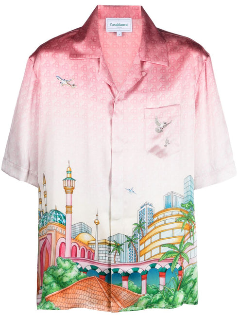 Morning City View silk shirt
