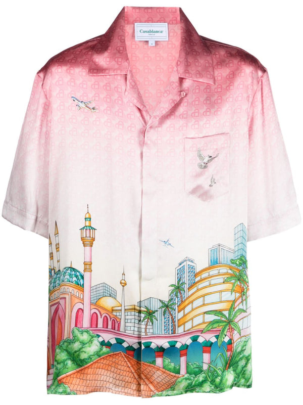 Morning City View silk shirt