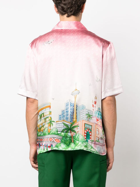 Morning City View silk shirt