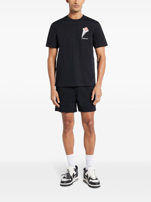 logo-patch organic cotton shorts