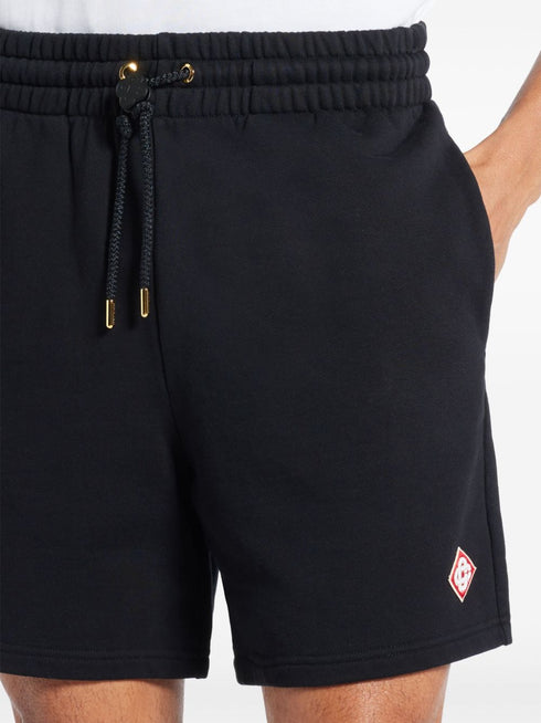 logo-patch organic cotton shorts