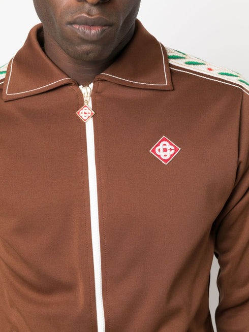 logo-patch zip-up jacket