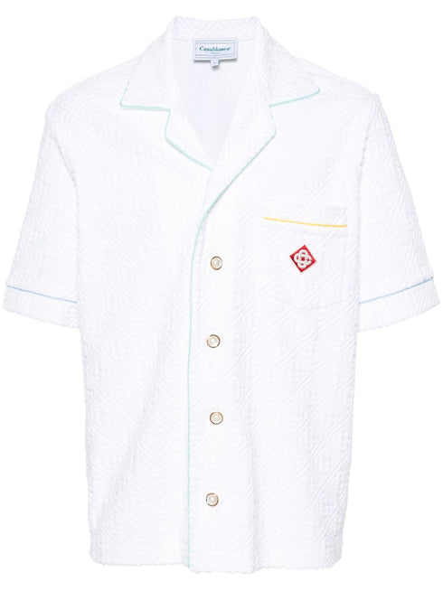 towelling-finish monogram shirt