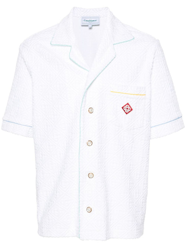 towelling-finish monogram shirt