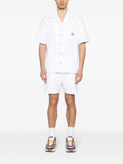 towelling-finish monogram shirt