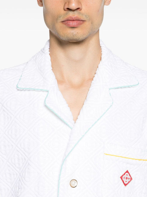 towelling-finish monogram shirt