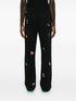 motif-embroidered cotton track pants