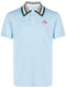 logo-embroidered stripe-collar polo shirt