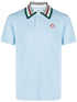 logo-embroidered stripe-collar polo shirt
