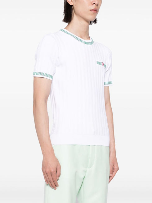 crew-neck ribbed-knit T-shirt