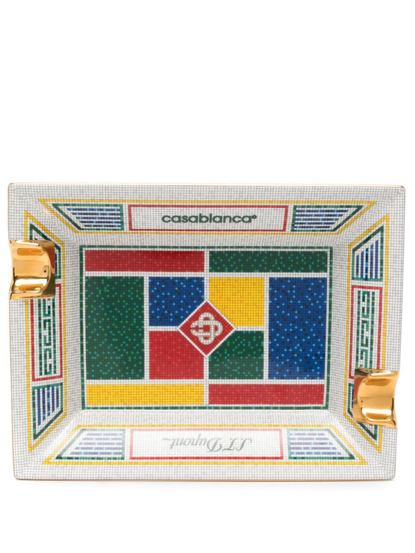 x S.T. Dupont large Mosaic ashtray (22cm x 17cm)