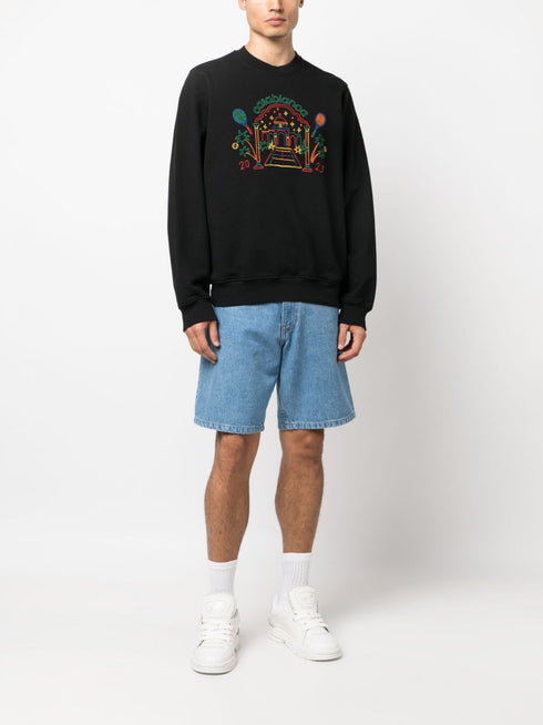 Rainbow Crayon Temple organic-cotton sweatshirt