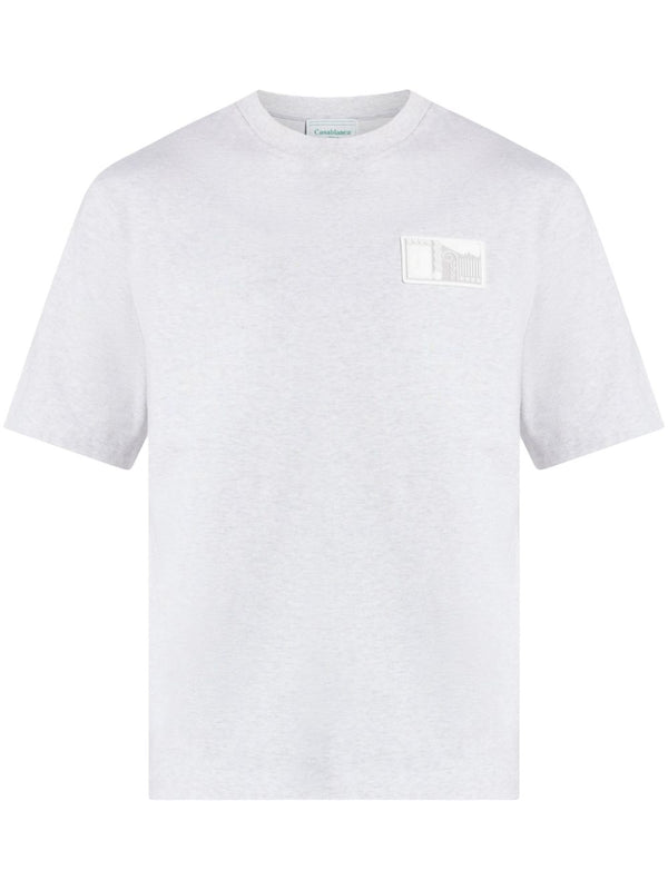 koszulka z bawełny organicznej z naszywką z logo