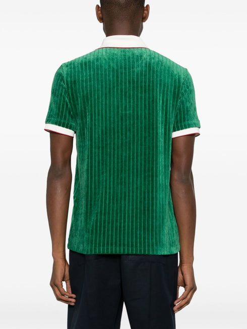 ribbed velvet polo shirt