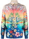 graphic-print silk shirt