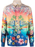 graphic-print silk shirt