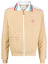 monogram-jacquard velour zip-up jacket