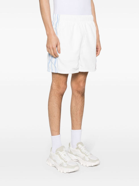 striped mid-rise track shorts