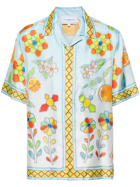 Yoruba Flowers silk shirt