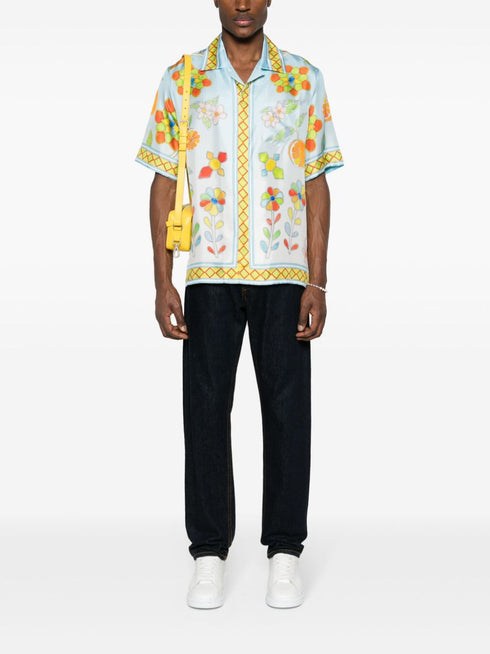 Yoruba Flowers silk shirt