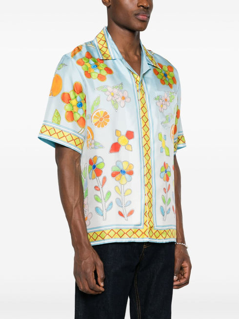 Yoruba Flowers silk shirt