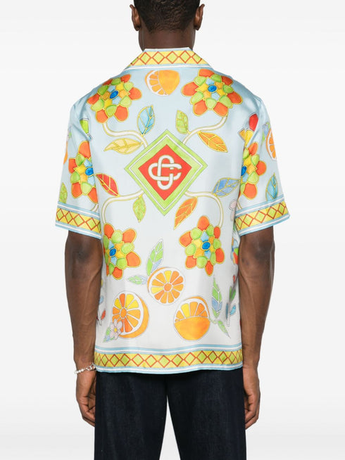 Yoruba Flowers silk shirt