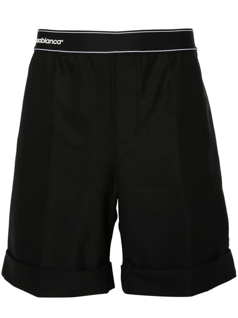 twill-weave tailored shorts