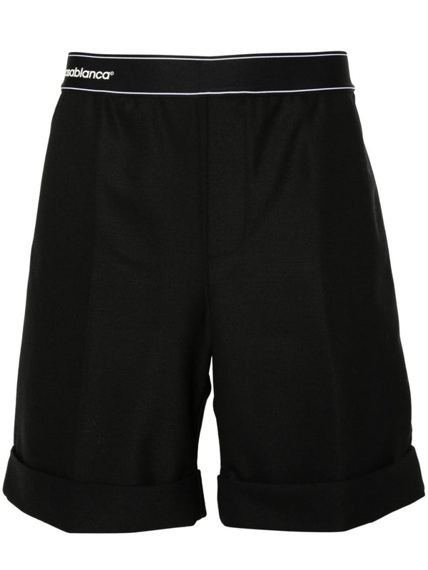 twill-weave tailored shorts