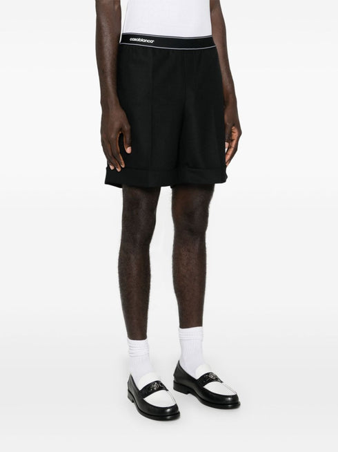 twill-weave tailored shorts